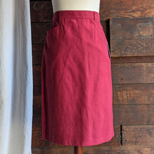 Load image into Gallery viewer, 90s Vintage Red Polyester Midi Skirt
