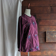 Load image into Gallery viewer, 90s Vintage Purple Embroidered Sweatshirt
