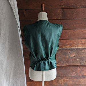 90s Vintage Green Suede Argyle Vest