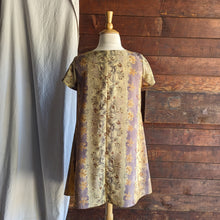 Load image into Gallery viewer, 90s Vintage Brown and Gold Rayon Midi Dress
