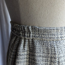 Load image into Gallery viewer, 80s Vintage White and Black Tweed Midi Skirt
