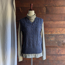 Load image into Gallery viewer, 80s Vintage Navy Blue Acrylic Sweater Vest
