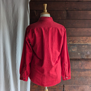 80s/90s Vintage Mens Red Chamois Flannel