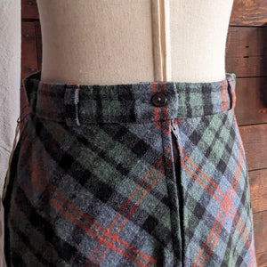 70s/80s Vintage Wool/Flax Plaid Maxi Skirt