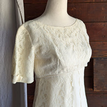 Load image into Gallery viewer, 60s Vintage Homemade Cream Lace Dress
