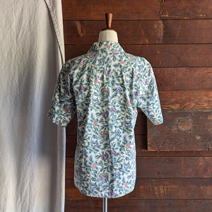 90s Vintage Floral Short Sleeve Top