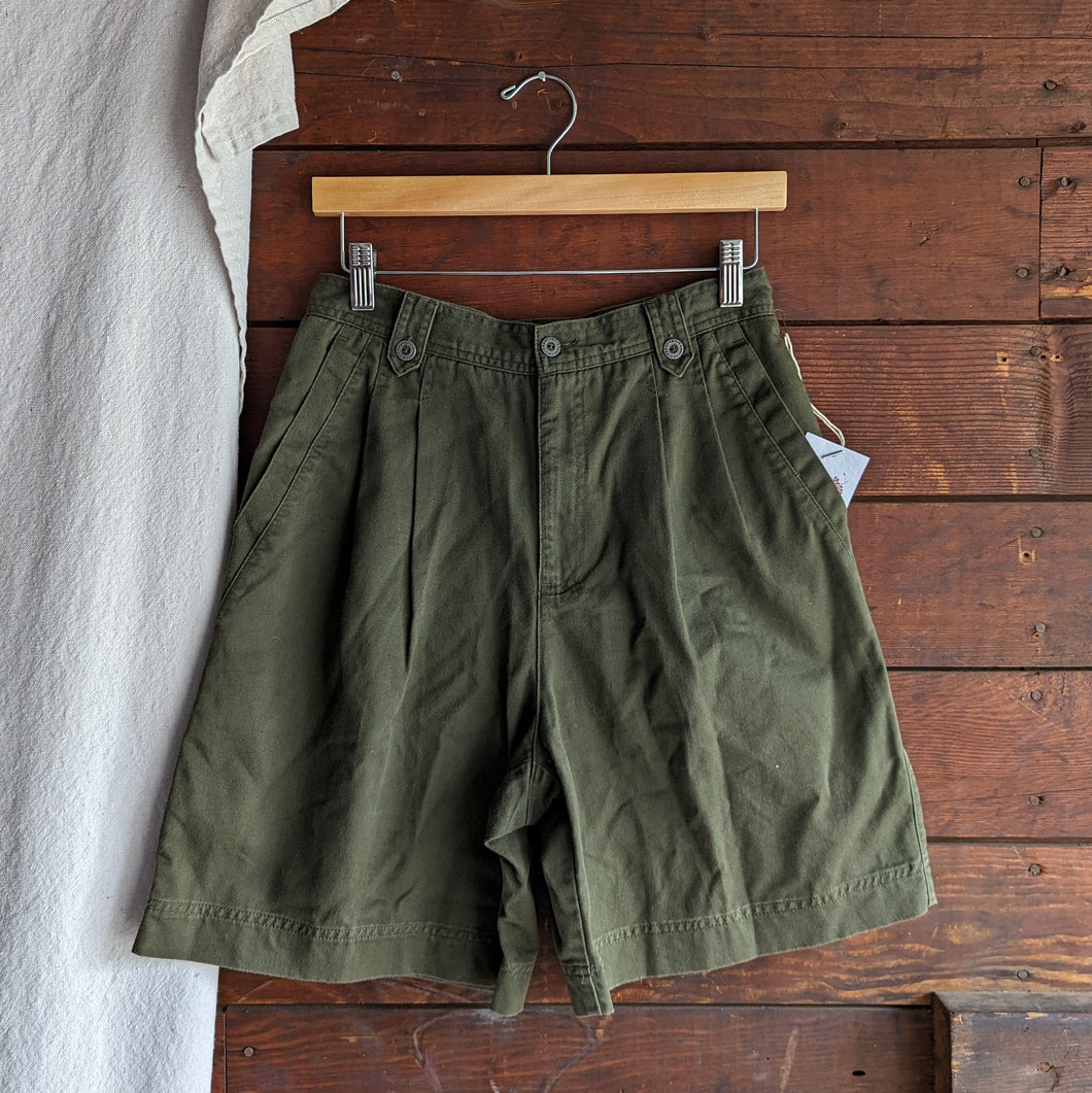 90s Vintage Olive Green Wide Leg Shorts
