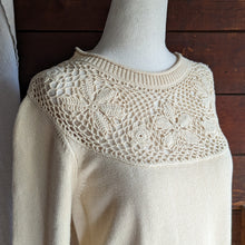 Load image into Gallery viewer, 90s Vintage Crochet and Knit Cotton Sweater

