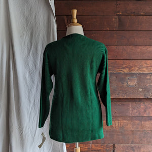 90s Vintage Long Green Acrylic Knit Sweater