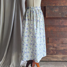 Load image into Gallery viewer, 80s Vintage Flowy White Floral Maxi Skirt
