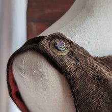 Load image into Gallery viewer, 60s/70s Vintage Dark Brown Velvet Mini Dress

