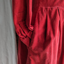 Load image into Gallery viewer, 80s/90s Vintage Red Corduroy Shirtdress with Pockets
