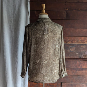 Plus Size Brown Paisley Print Blouse