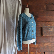 Load image into Gallery viewer, 90s Vintage Blue Cotton Cardigan

