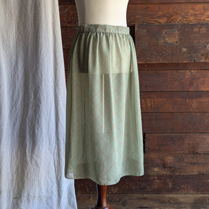 70s/80s Vintage Sheer Green Poly Skirt