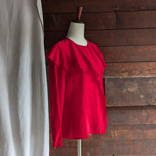 Load image into Gallery viewer, 80s Vintage Red Ruffled Silk Blouse
