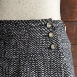 Grey Wool Blend Mini Wrap Skirt