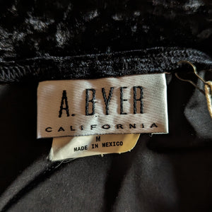 90s/Y2K Black Crushed Velour Top