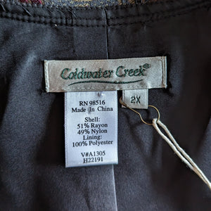 Plus Size Patchwork Brocade Vest
