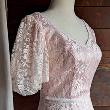 Load image into Gallery viewer, 80s Vintage Pink Lace Party Dress
