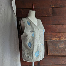 Load image into Gallery viewer, Grey Embroidered Wool Vest
