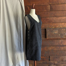 Load image into Gallery viewer, 90s Vintage Black Corduroy Jumper Dress
