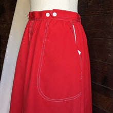 Load image into Gallery viewer, 60s Vintage Red Wrap Midi Skirt
