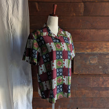 Load image into Gallery viewer, 90s Vintage Polyester Patchwork Print Blouse
