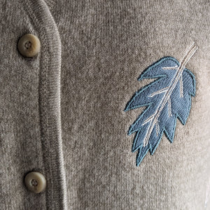 Grey Embroidered Wool Vest