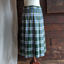 Load image into Gallery viewer, Vintage Homemade Plaid Pleated Wool Midi Skirt
