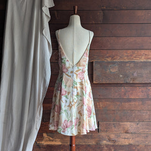 90s Vintage Flared Floral Dress