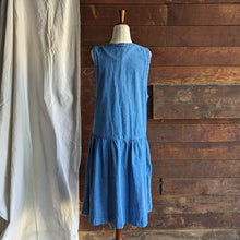 Load image into Gallery viewer, 90s Vintage Denim Jumper Dress with Pockets
