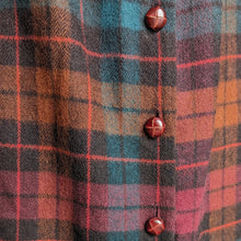 Load image into Gallery viewer, 80s Vintage Fall Plaid Wool Midi Skirt
