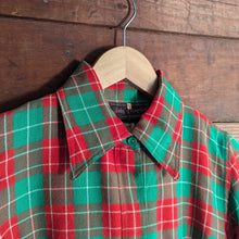 Load image into Gallery viewer, 60s Vintage Red and Green Plaid Wool Mini Dress
