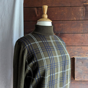 90s/Y2K Green Wool Blend Turtleneck Sweater