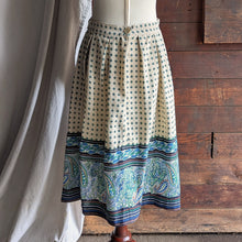 Load image into Gallery viewer, 80s Vintage Ivory Cotton Blend Pleated Midi Skirt
