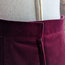 Load image into Gallery viewer, Vintage Wine-Red Velvet Column Skirt
