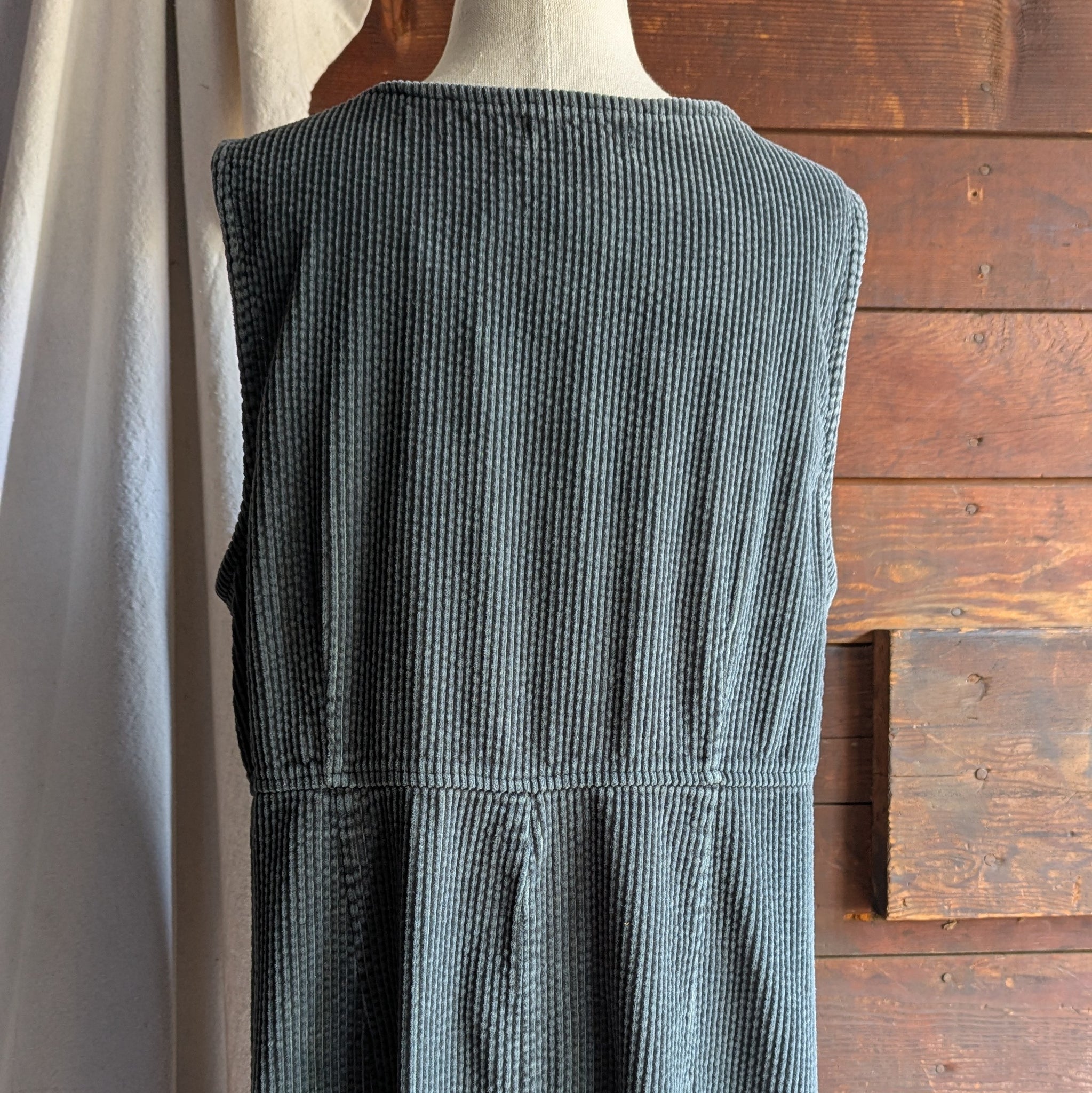 90s Vintage Grey Corduroy Maxi Pinafore Dress 90s Vintage Grey Corduroy Maxi Pinafore Dress