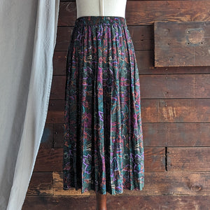 90s Vintage Lightweight Paisley Midi Skirt