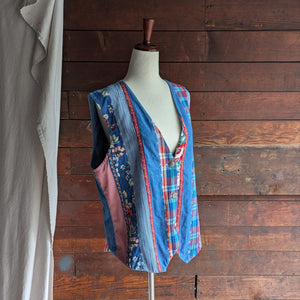 90s Vintage Denim Patchwork Vest