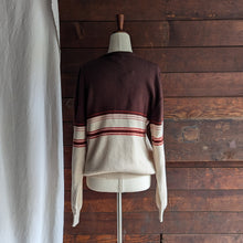 Load image into Gallery viewer, 80s Vintage Brown Striped Acrylic Sweater
