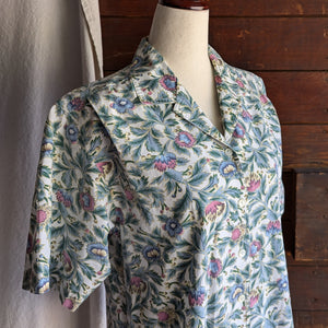 90s Vintage Floral Short Sleeve Top