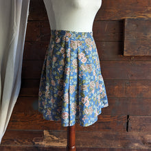 Load image into Gallery viewer, Vintage Homemade Blue Floral Cotton Skirt
