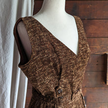 Load image into Gallery viewer, 50s Vintage Brown Corduroy A-Line Dress
