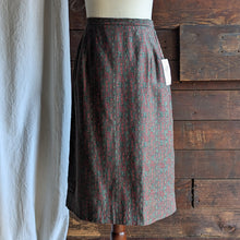 Load image into Gallery viewer, 70s Vintage Olive Green and Red Pencil Skirt
