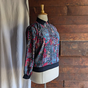 90s Vintage Eclectic Patterned Poly Top