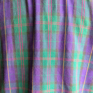 Vintage Green and Purple Plaid Shirt