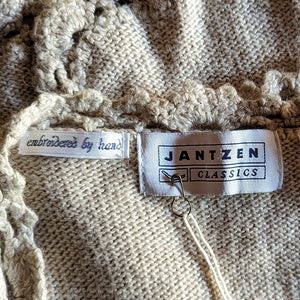 Vintage Embroidered Tan Sweater Vest