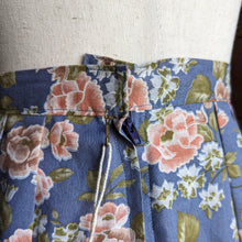 Load image into Gallery viewer, Vintage Homemade Blue Floral Cotton Skirt
