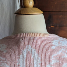 Load image into Gallery viewer, 80s Vintage Pink and White Cotton Knit Sweater

